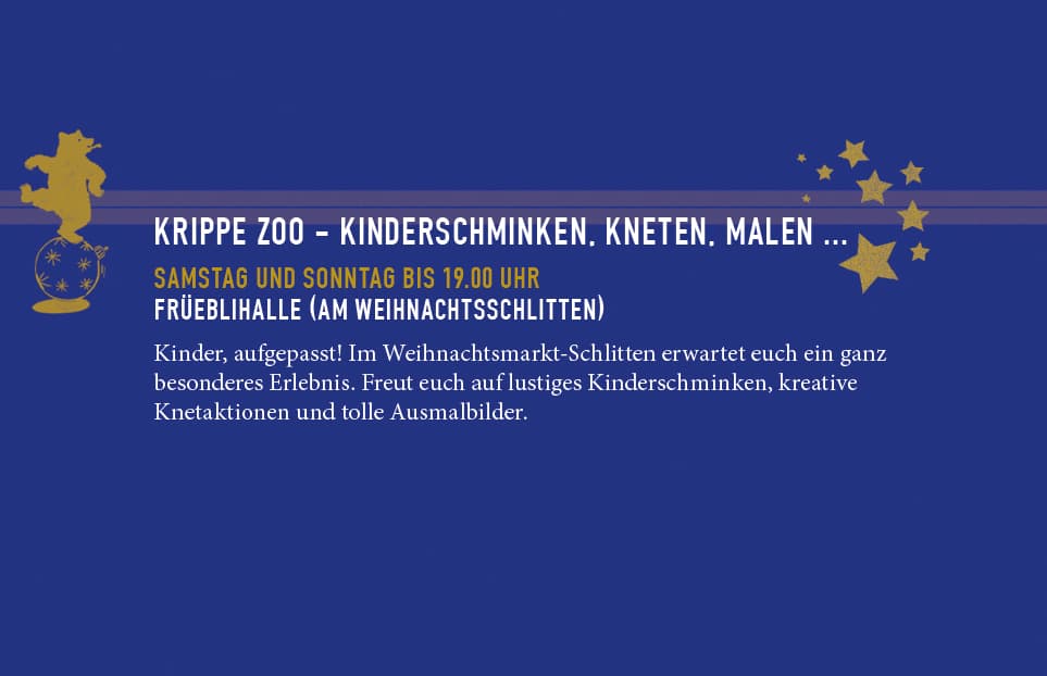 Attraktion: KRIPPE ZOO - KINDERSCHMINKEN, KNETEN, MALEN ...