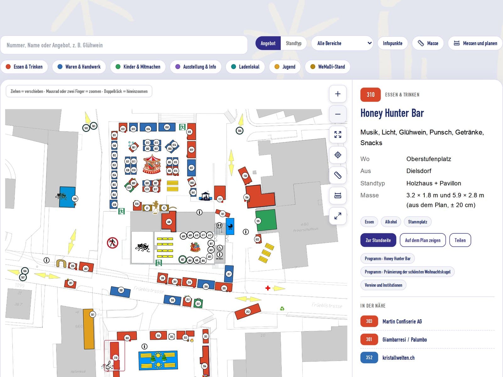 Neu: Der digitale Situationsplan zum Weihnachtsmarkt Dielsdorf